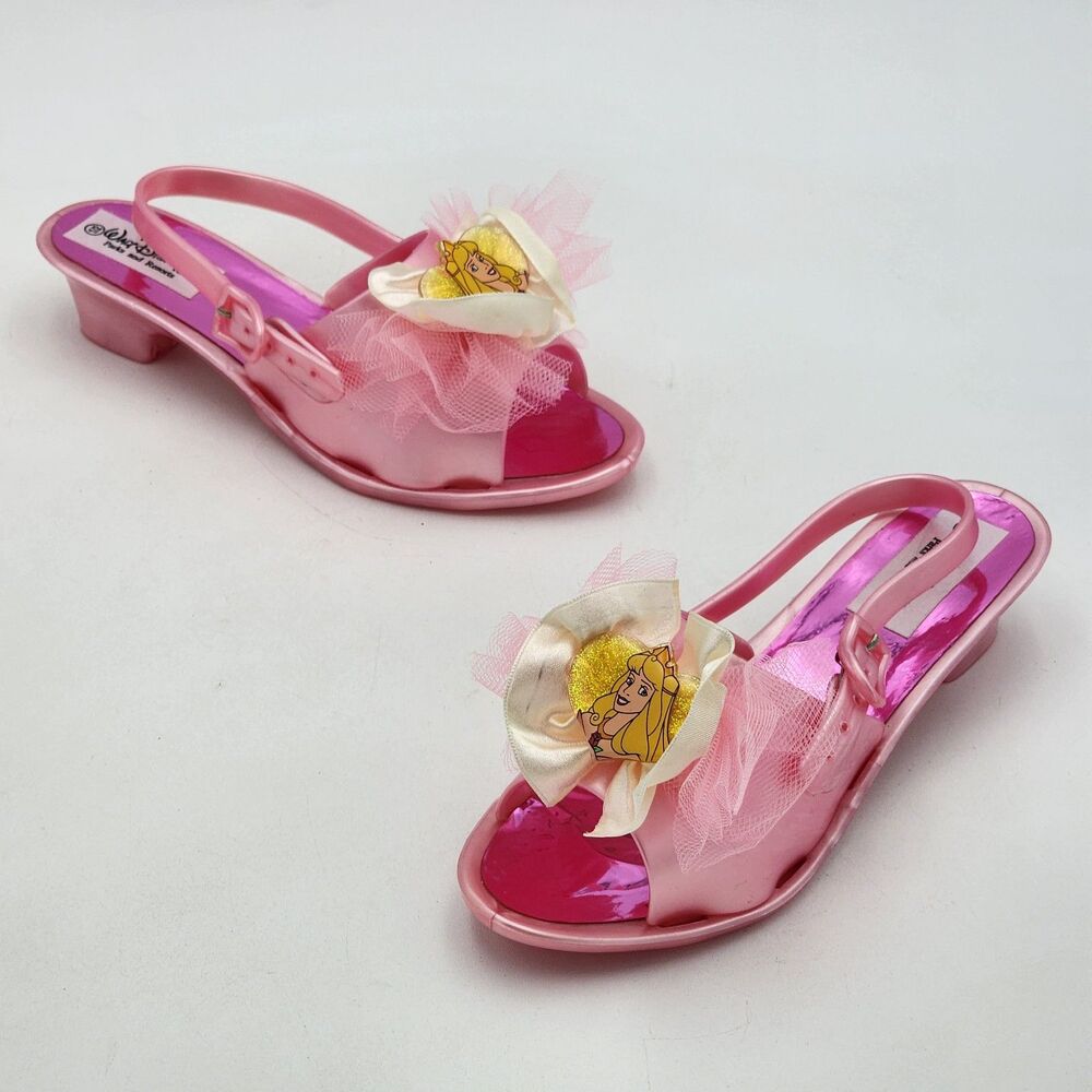 Disney Parks Vintage Sleeping Beauty Princess Dress Up Shoes Pink Kid's Size 1-2